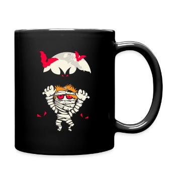 Halloween Mumie - Tasse einfarbig - Schwarz - Rechts