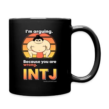 INTJ Sumo-Ringer - Tasse einfarbig - Schwarz - Rechts