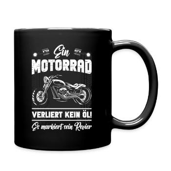 Ein Motorrad verliert kein Öl - Motorrad T-Shirt - Tasse einfarbig - Schwarz - Rechts