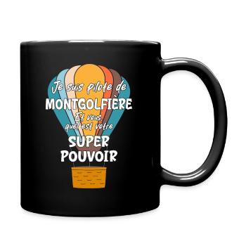 Pilote de Montgolfière - Mug uni - noir - Droite