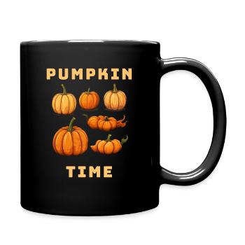 Pumpkin Time, Kürbis, Halloween, Gruselig - Tasse einfarbig - Schwarz - Rechts
