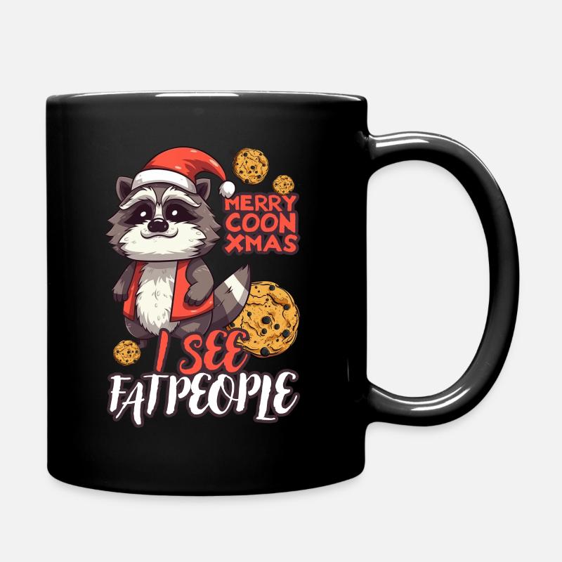 I See Fat People - XMAS - Full Colour Mug - black