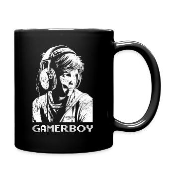 Gamerboy - weiß - Tasse einfarbig - Schwarz - Rechts