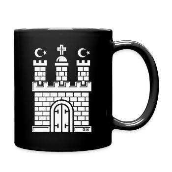 Hamburg Wappen Mit Halbmond (Türkisch / White) - Tasse einfarbig - Schwarz - Rechts