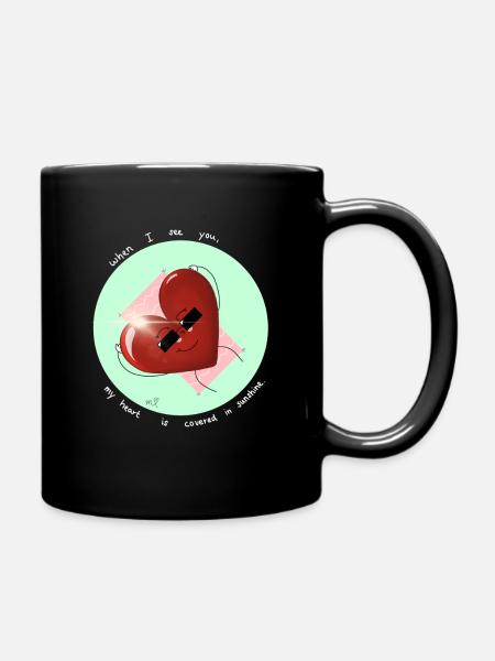 Heart Covered In Sunshine - Full Colour Mug - black