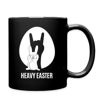 Heavy Easter - lustiger Metal Osterhase - Tasse einfarbig - Schwarz - Rechts