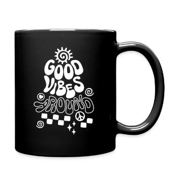 Bonne ambiance autour du dicton rétro - Mug uni - noir - Droite
