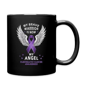 Le guerrier du cancer du pancréas est mon ange - Mug uni - noir - Droite