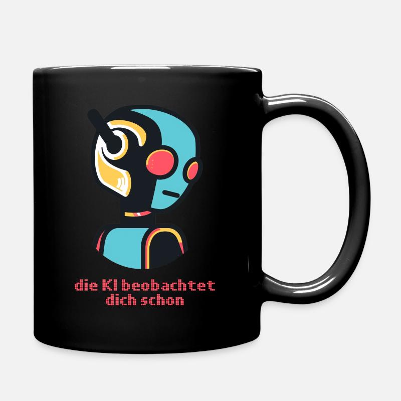 Die KI Beobachtet Dich Schon - dunkel^ - Tasse einfarbig - Schwarz