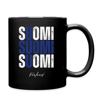 Flagge von Finnland, finnischer Stolz - Tasse einfarbig - Schwarz - Rechts