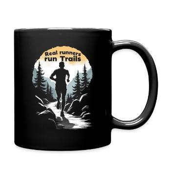 Real Runners Run Trails - Trail Running - Mug uni - noir - Droite