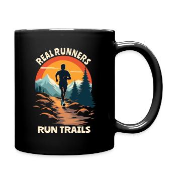 Real Runners Run Trails - Trail Running - Mug uni - noir - Droite