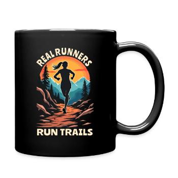Real Runners Run Trails - Trail Running - Mug uni - noir - Droite