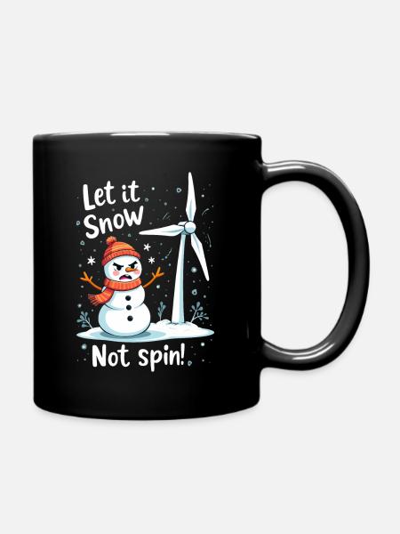 Arrêtez les éoliennes - Laissez-le neiger, ne tournez pas - Mug uni - noir