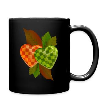 Checkered heart - Full Colour Mug - black - Right
