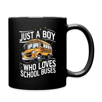 Bus Busfahrer Schulbus - Tasse einfarbig - Schwarz - Rechts