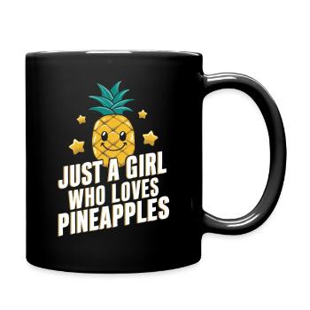 Ananas tropische hawaiianische Frucht - Tasse einfarbig - Schwarz - Rechts