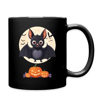 Bat Pumpkin Halloween Costume Kids Cute - Full Colour Mug - black - Right