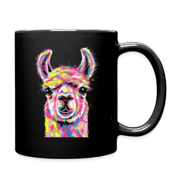 Alpaka Llama - Tasse einfarbig - Schwarz - Rechts