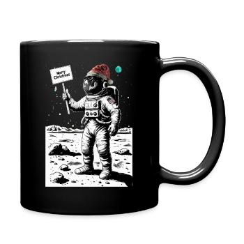 Frohe Weihnachten Astronaut - Feiertag auf dem Mon - Tasse einfarbig - Schwarz - Rechts