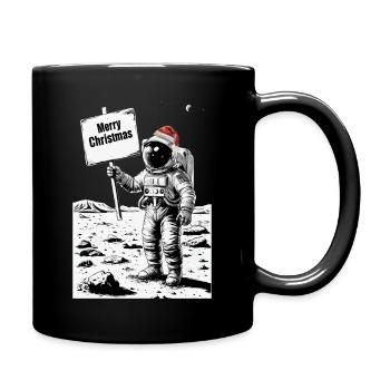 Frohe Weihnachten Astronaut - Feiertag auf dem Mon - Tasse einfarbig - Schwarz - Rechts