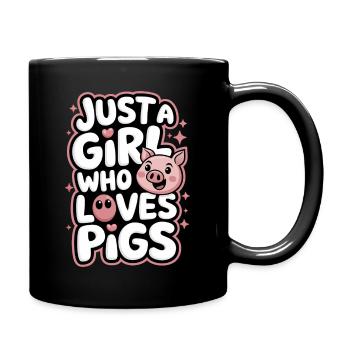 Pig Animal - Full Colour Mug - black - Right