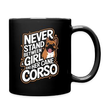 Cane Corso Hund - Tasse einfarbig - Schwarz - Rechts