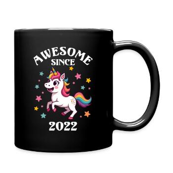 Awesome Since 2022 - Kids Birthday Unicorn - Full Colour Mug - black - Right