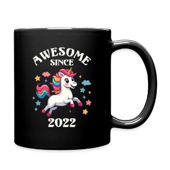 Awesome Since 2022 - Kids Birthday Unicorn - Full Colour Mug - black - Right