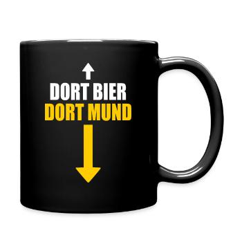 dortmund dort mund dort bier pfeil - Tasse einfarbig - Schwarz - Rechts