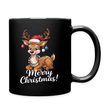 Rentier Weihnachtspullover Merry Christmas lustig - Tasse einfarbig - Schwarz - Rechts