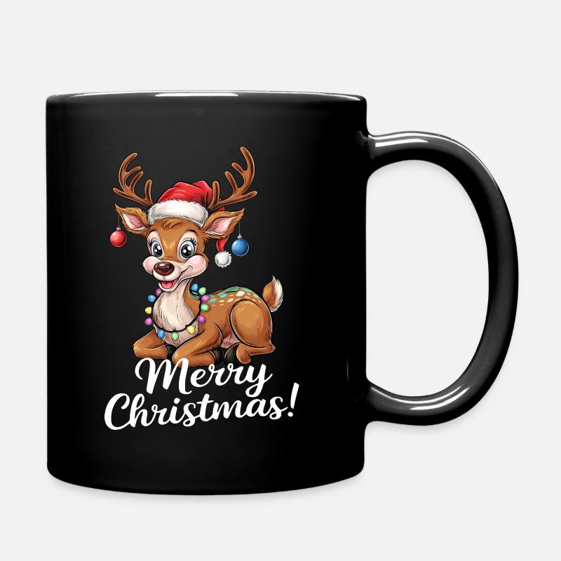 Rentier Weihnachtspullover Merry Christmas lustig - Tasse einfarbig - Schwarz