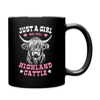 Juste une fille qui aime les bovins Highland - Spruch - Mug uni - noir - Droite