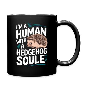 Igel Stachelig Tier Igel - Tasse einfarbig - Schwarz - Rechts