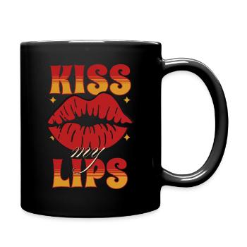 Embrasse mes lèvres - Mug uni - noir - Droite