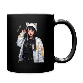 Fille d’anime - Mug uni - noir - Droite