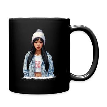 Fille d’anime 2 - Mug uni - noir - Droite