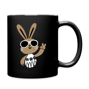 Happy Easter - Osterhase - Osterei - Geschenk - Tasse einfarbig - Schwarz - Rechts