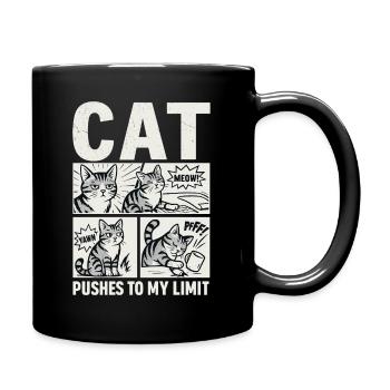 Sarcastic cat in comic style - Full Colour Mug - black - Right