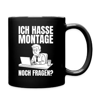 Monday Hater Office Comic - Full Colour Mug - black - Right