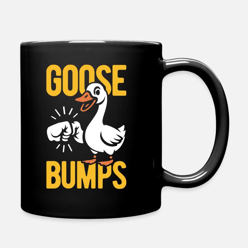 Goose bumps - Gans mit Fistbump - Wortspiel - Tasse einfarbig - Schwarz