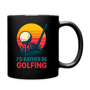 Golfing Retro Sonnenuntergang - Tasse einfarbig - Schwarz - Rechts