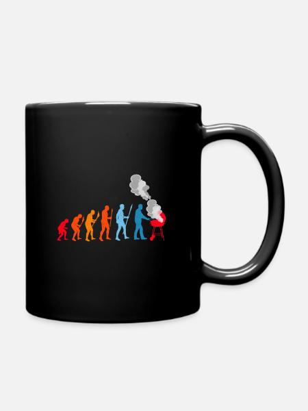 BBQ Evolution Barbecue Fleisch Grillen - Tasse einfarbig - Schwarz