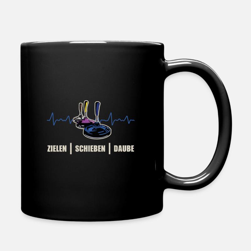 Eisstock Kardiogramm Stockschütze Wintersport - Tasse einfarbig - Schwarz