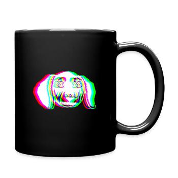 EDM - Dog - Glitch Rave Style - Full Colour Mug - black - Right