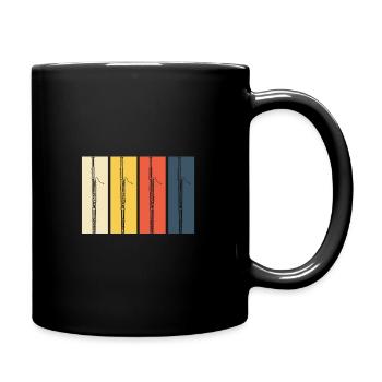 Fagott retro farben Geschenk - Tasse einfarbig - Schwarz - Rechts