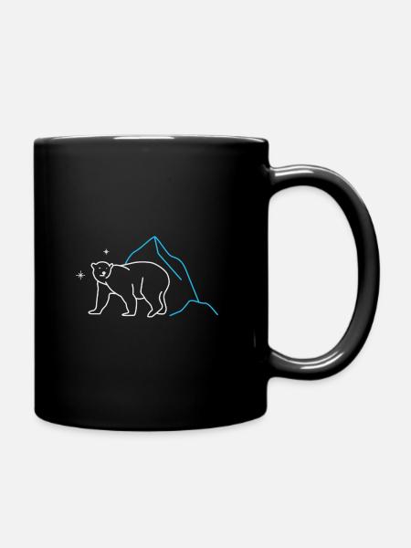 Polar Bear Walking - Tasse einfarbig - Schwarz