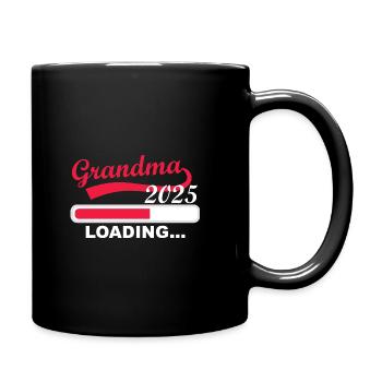 Oma 2025 loading, Ich werde 2025 Oma - Tasse einfarbig - Schwarz - Rechts