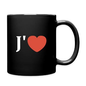 J'aime - Mug uni - noir - Droite