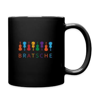 Bratsche Viola Bratschist Bratscher Geschenk - Tasse einfarbig - Schwarz - Rechts